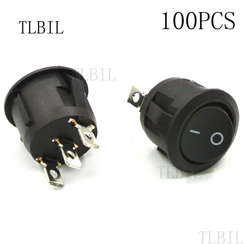 

100 шт мини круглый черный 3 Pin SPDT ВКЛ-ВЫКЛ кулисный переключатель оснастки