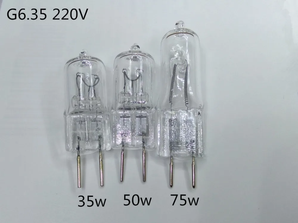 

5pcs halogen bulb g6.35 220v 35w 50w 75W chandelier crystal Light Spotlight bulb gy6.35 220v 50w g6.35 220v 50w