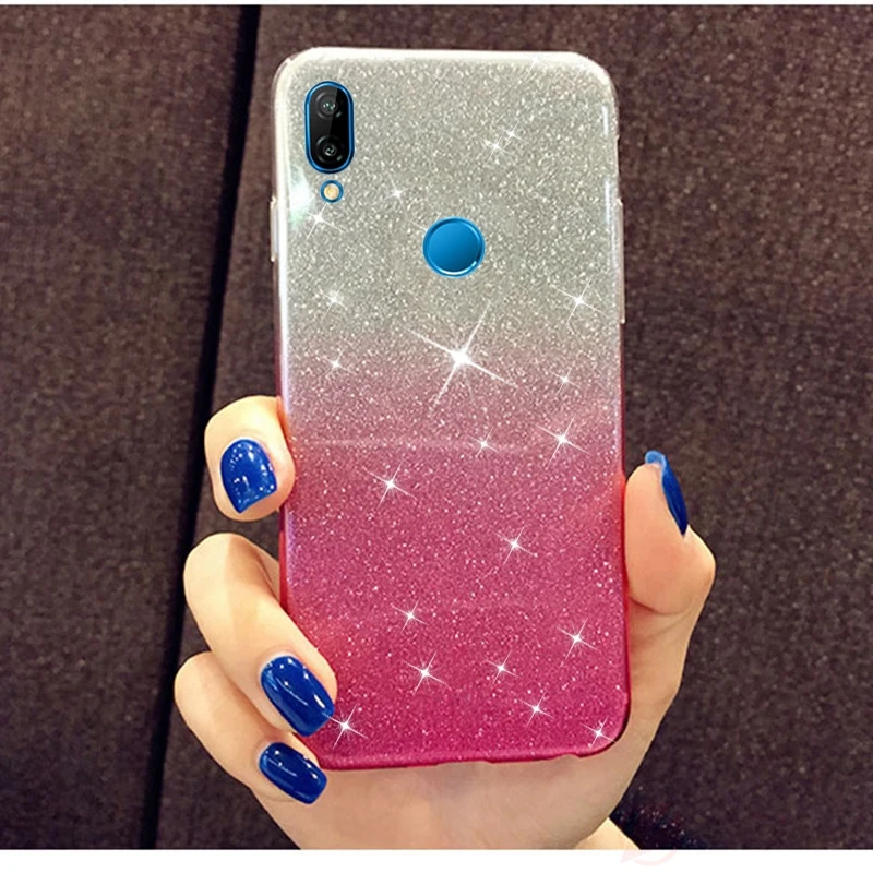 Блестящий чехол с градиентом цвета для HUAWEI P20Lite P20 Lite Pro мягкий силиконовый