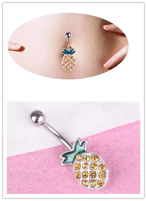 1pc Fashion Belly Bar Navel Summer Bikini Beach Body Piercing Bar Body Piercing Jewelry Punk Rhinestone Navel Button Rings