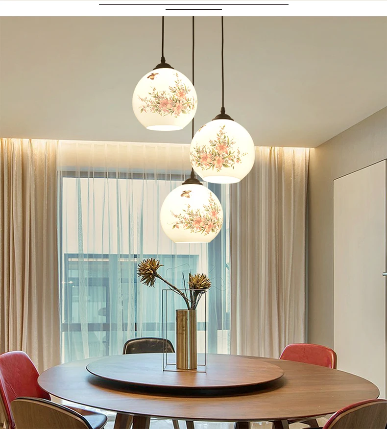 Ресторан современная люстра в минималистическом стиле три творческий лампа для обеденного стола модные личность столовая светодиодный