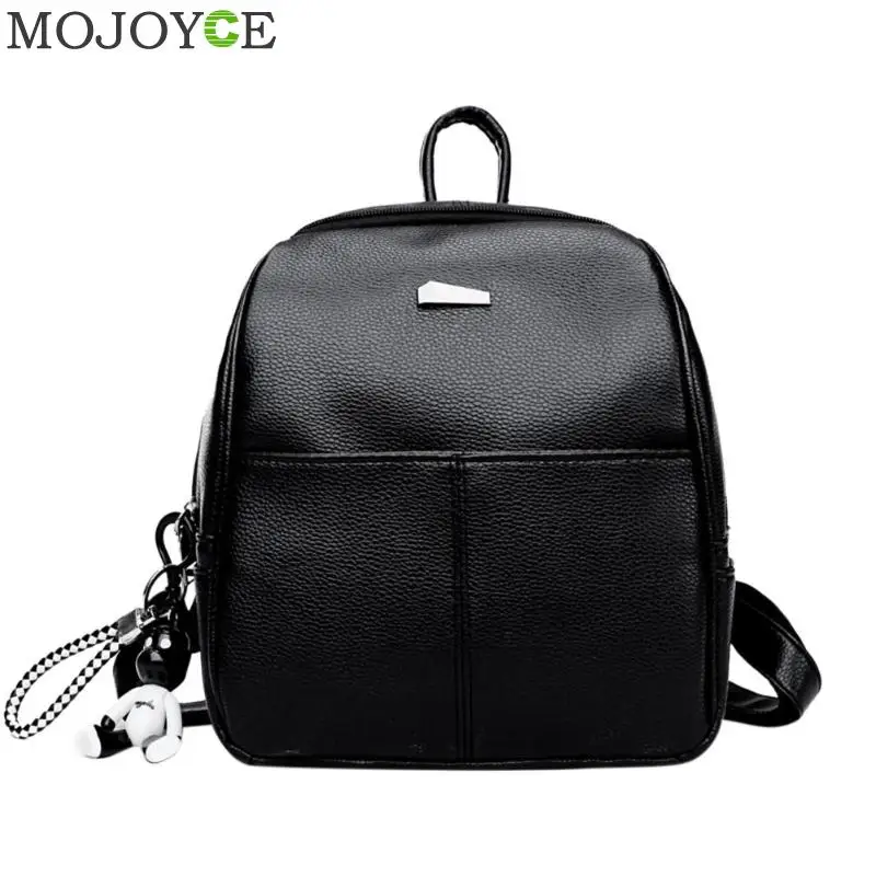 

2018 Women Leather Backpack Children Backpack Mini Black Backpack Women Cute Back Pack Backpacks for Teenage Girls Small Bag