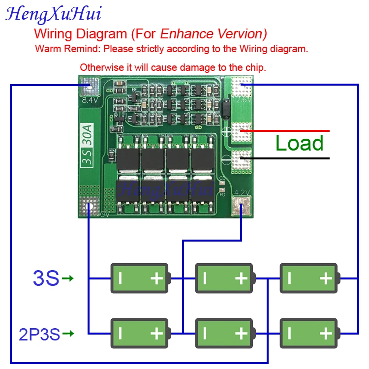 3S30A Lithium Power Battery Protection Board Drive Drill Motor 11.1V 12.6V PCB Board (Equalized Charging Optional)