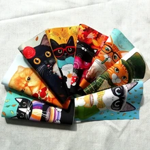 Микс 8 шт. милые картина с кошками хлопок лоскутное полотно Скрапбукинг для кошелек сумка DIY Швейные Патч домашнего декора 15X20 см