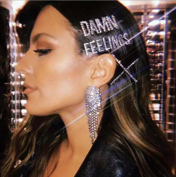

2019 Rhinestone Hair Pins Letter Barrettes Unique ICON FEELINGS for Women Crystal Hair Clip Wedding Party Hair Jewelry Gift