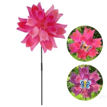 Ветряной Спиннер цветок ветряная мельница двухслойный Pinwheel наружное украшение сада Украшение дома украшение для двора Красочные Дети