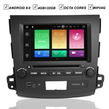 

8''Car Android 8.0 DVD GPS Player For MITSUBISHI OUTLANDER 2007-2012 Vehicle Navigation Auto Raido BT Wifi/4G MAP 4GB+32G DAB+