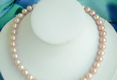 

0001938 AKOYA 17inch 9-10mm ROUND LAVENDER PEARL NECKLACE 14KGP GOLD AAA++ (A0501)