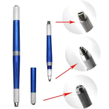 Многофункциональная профессиональная ручка для бровей из алюминиевого сплава с тремя головками ручной работы