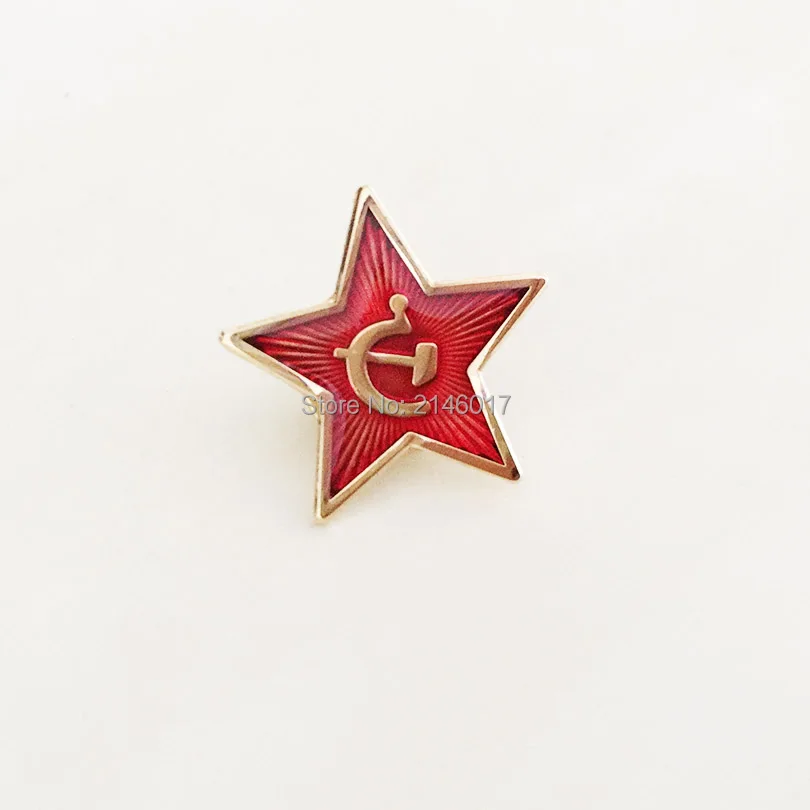 

10pcs Russia Red Star Hammer Sickle Logo Lapel Pins Brooch Communism Soviet Union Ussr Pin Cold War Souvenir Badge 20mm