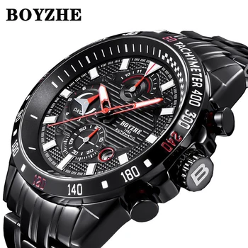 

Skeleton Automatic Watch Men Top Brand Luxury Mechanical Watches Stainless Steel Strap Sport Watch Calendar Relogio Masculino
