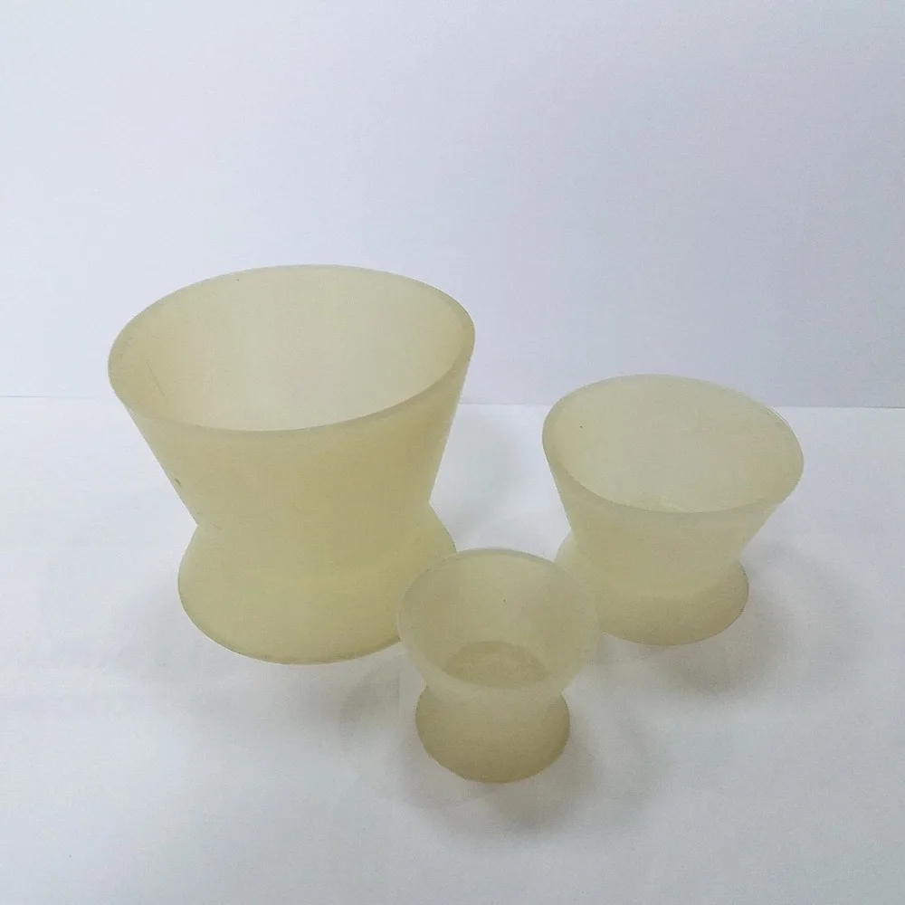 

3 PCS Dental Flexible Rubber Silicone Mixing Bowls Cup Nonstick Mixed Size