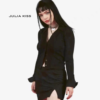 

Women Single Breasted Solid Sweater Button Up Front Ribbed Knit Cardigan