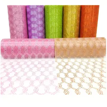 

Fabric 15cm*9.2m Organza Sheer Gauze Tulle Roll for Christmas Supplies Wedding Decoration Chair Back Ribbon Birthday Gifts Decor