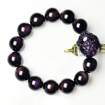 

Natural obsidian pi xiu bracelet obsidian lucky male women's crystal bracelet