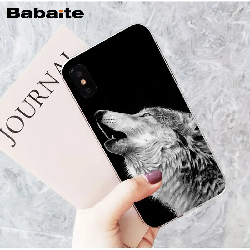 Babaite angry snow wolf TPU Мягкий силиконовый чехол для телефона Apple iPhone 8 7 6 6S Plus X XS MAX 5 5S SE XR