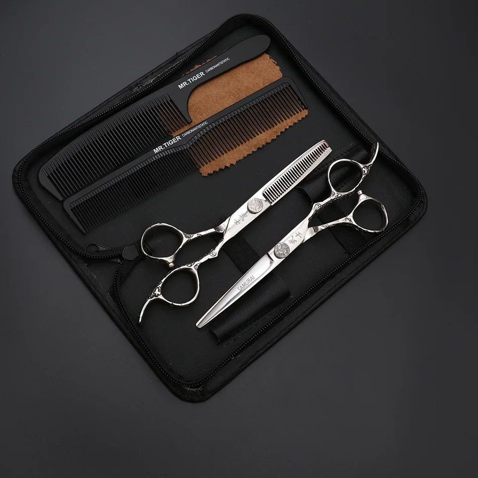 440C 6,0 дюймов японские Самурайские ножницы, Профессиональные парикмахерские ножницы, набор для резки и истончения, парикмахерские ножницы, инструменты для салона