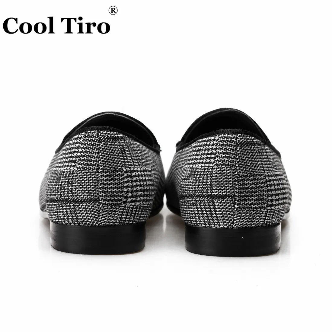 Gingham Men's Loafers With Tassels Flats (12)