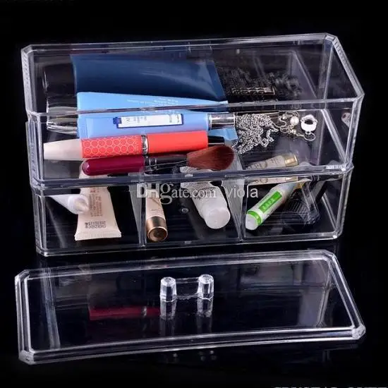 

Fashion Two Layers Clear Acrylic Skincare Organizer Box Cosmetic Display Case
