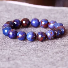 AAA Южная Африка высокое качество натуральный фиолетовый синий Sugilite стрейч отделка браслет Круглый с большими бусинами 13 мм 05020