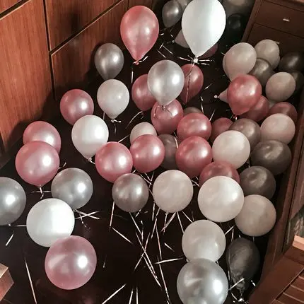 METABLE 100 шт. 12/10 дюймовые бледно розовые шары белые серебристые украшения для