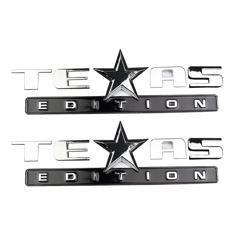 2PCS 3D Texas Edition Emblem Chevy Silverado Sierra Universal Decal,Matt Black