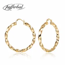 

Trend Minimalist Thick Tube Round Circle Rings Hip Hop Hoop gold color Earrings 50MM ZK40
