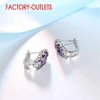 Cubic Color Earrings Zirconia Stone Crystal Masquerade Friendship Accessories Wedding Dance Party 925 Sterling Silver For Women ► Photo 2/5