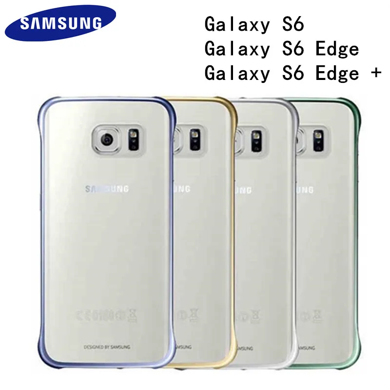 100% натуральная samsung Galaxy S6 EF-QG925BBEG прозрачный покрытие Hard Защитный чехол для Edge + plus