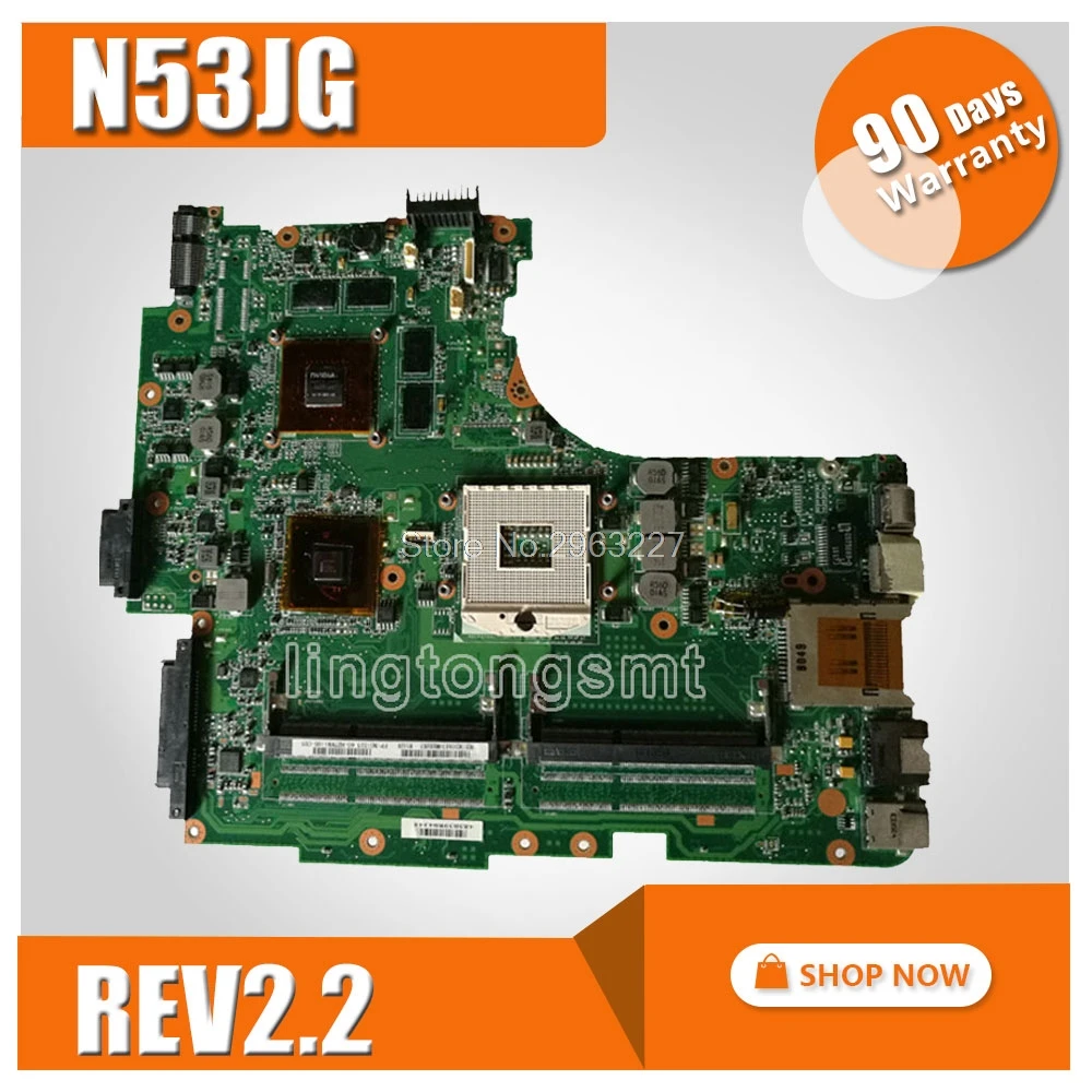 N53JG Mainboard for ASUS N53J N53JF N53JL N53JN Motherboard 2 RAM SLOTS