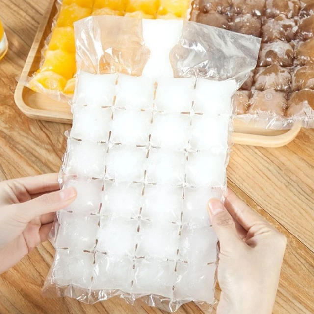 100packs Disposable Ice Cube Bags, Food Grade Self-Sealing Ice Molds Cube  Tray Ice Making Bags Makes Total 2400 Ice Cubes - AliExpress