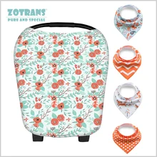 Цветочный стиль многофункциональный уход покрывающий голову шарф для грудного вскармливания/ребенок балдахин на автолюльку с 4 упаковками слюнявчик-платок нагрудник