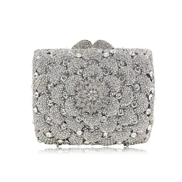 silver clutch bag prom