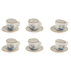Лидер продаж комплект 15 шт. миниатюрные домики для кукол фарфоровая посуда Кофе Чай чашка блюдце набор лебедь печати