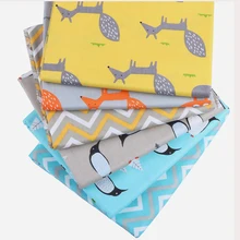 Nanchuang 6 шт./лот серия лиса принт саржа хлопчатобумажная ткань Лоскутная Ткань для DIY шитье и стеганые сумки кукла рубашка платье материал