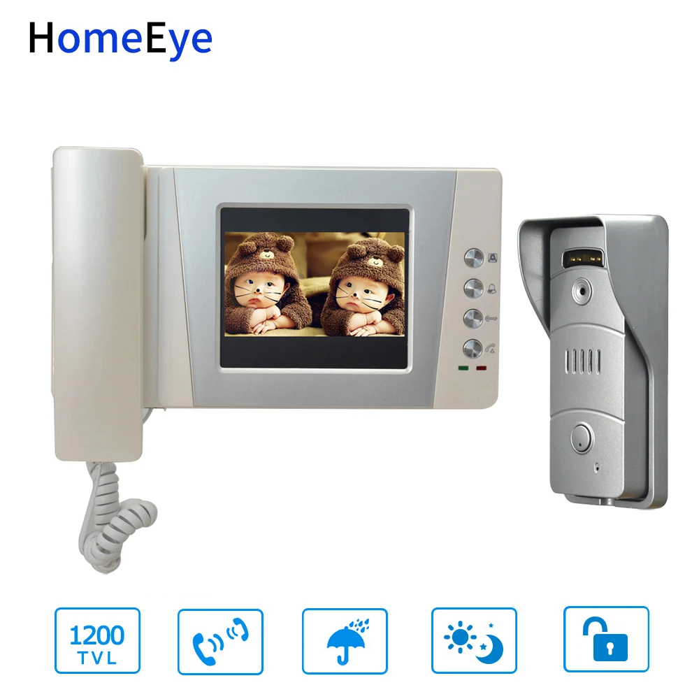 

Handheld 4'' Video Door Phone Video Intercom Door Bell Home Access Control System 1200TVL Home Surveillance System Cheap Price