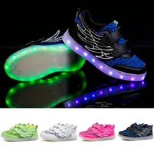 2017 new spring children’s sneakers fashion Luminous Lighted Colorful led lights Children’s Shoes Casual Flat shoes boy girl