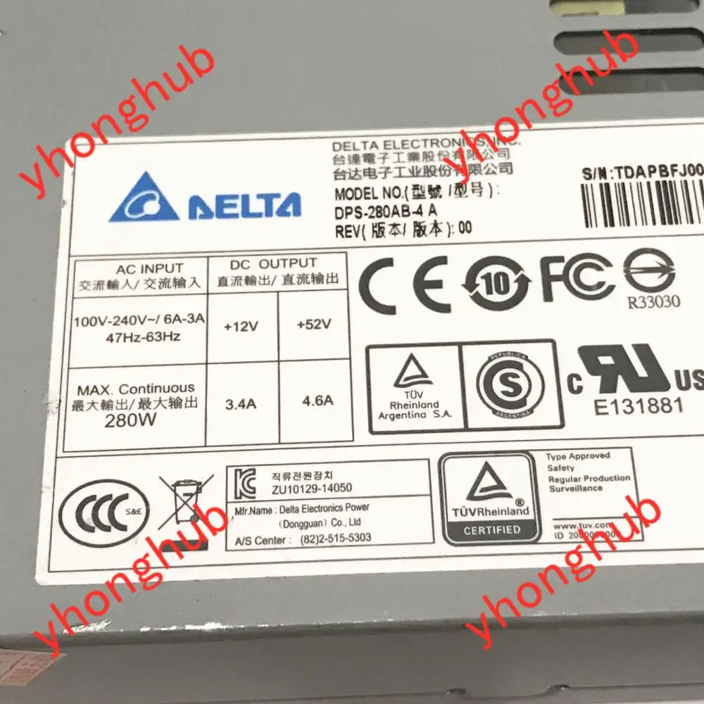 Гибкий блок питания для сервера Delta Electronics DPS 280AB 4 101700488 280 Вт|flex psu|280w power supplypower supply