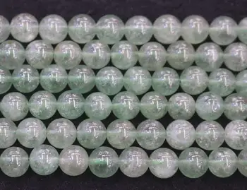 

Natural Green Strawberry Crystal Quartz Round Beads, 15 inches per strand