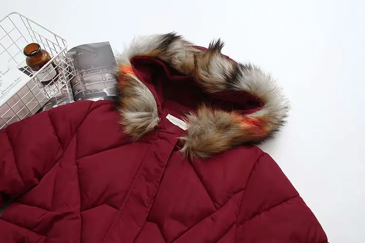2018 Noir Col Manteau Chaud bourgogne Hiver De Capuchon orange Femmes Outwear Parkas Épais Veste Fourrure À Coton Casual Nouveau rnqOwAar