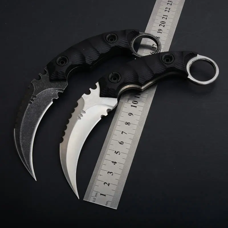 

Hysenss Strider Fixed Blade Knife D2 Blade G10 Handle Outdoor Tactical Camping Hunting Survival Pocket EDC Tools Leather Case