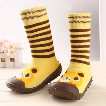 

Newborn Anti Slip Baby Socks With Rubber Soles For Children Toddler Shoes First Walkers Cotton Baby Boy Girl Socks