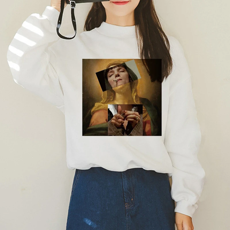 

Pulp Fiction Harajuku Aesthetic Hoodies Women Ullzang Grunge Funny 90s Vintage Sweatshirts Fashion Mia Wallace Hoody for Female