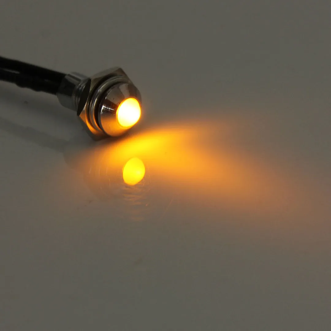 1pcs 12V 8mm Metal Waterproof Car Truck LED Indicator Pilot Dash Light Lamp