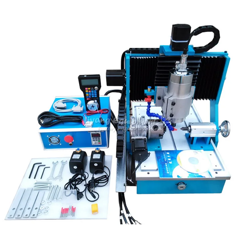 

Square Line Rail Track CNC 3040F 1.5KW CNC Milling Machine Wood Router with Rotary Axis CNC Wireless Handwheel Controller