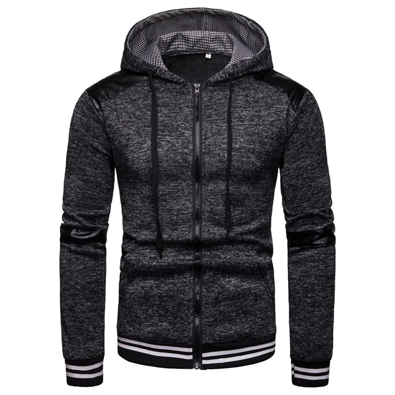 Patchwork Running Jackets Men Hoodies Autumn Winter New Style Casual Hooded Sweater Fashion Spliced Ribbon Coat 2n27 (7)