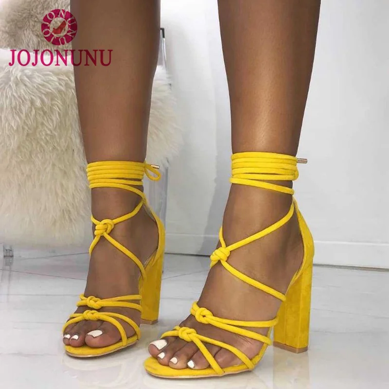 

JOJONUNU Classic Women Gladiator High Heel Sandals Bowtie Open Toe Fashion Sandals Summer Daily Club Shoes Women Size 35-40