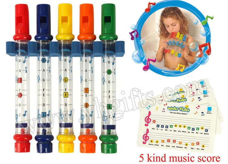 5PCS/1CARD/LOT.Water flute,Bath toys,Toy Musical Instrument,Sounding