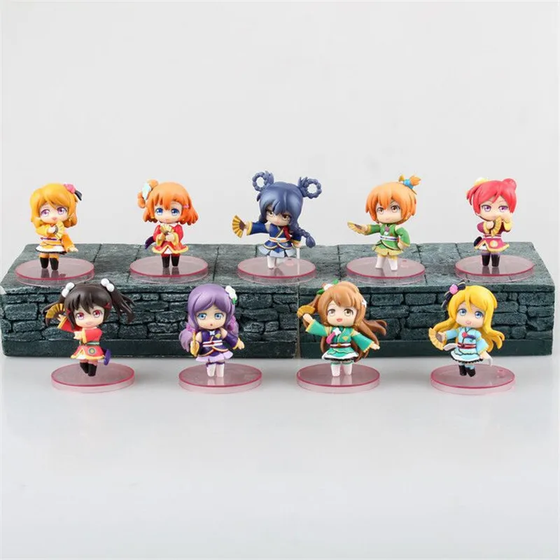 Аниме кимоно Love Live Figures Toys Cute School Idol Project Lovelive Figuras Dolls Beauty Girl Figure/брелок подарок 9 шт