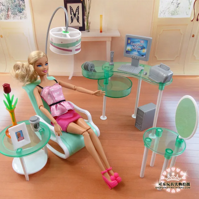 New Summer Computer Room Living Set For Barbie Doll Fashion New Summer Computer Room Living Set For Barbie Doll Fashion Furniture Embled Toys Baby